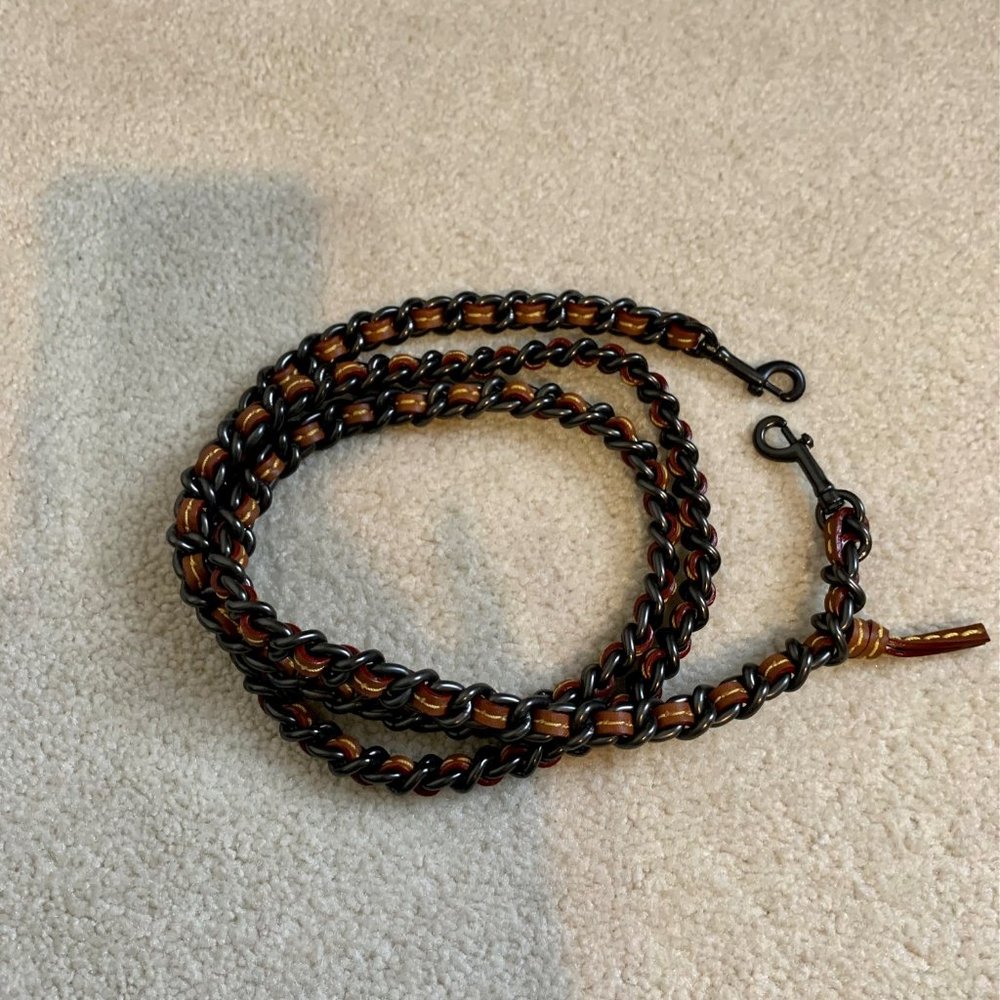 Coach Dinky leather/chain strap